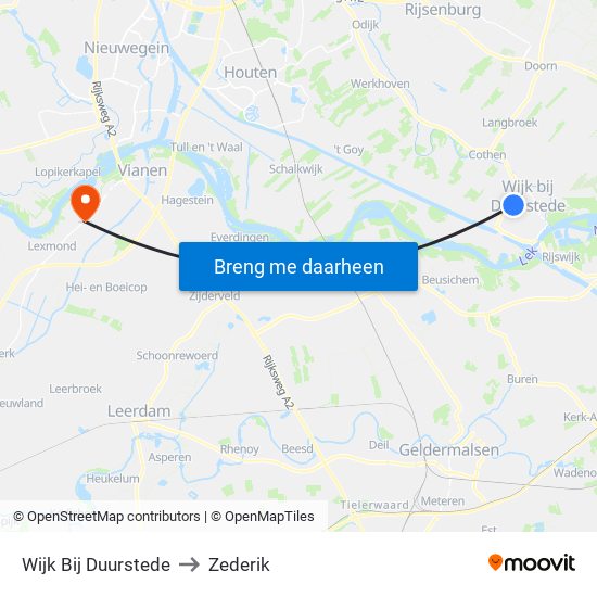 Wijk Bij Duurstede to Zederik map