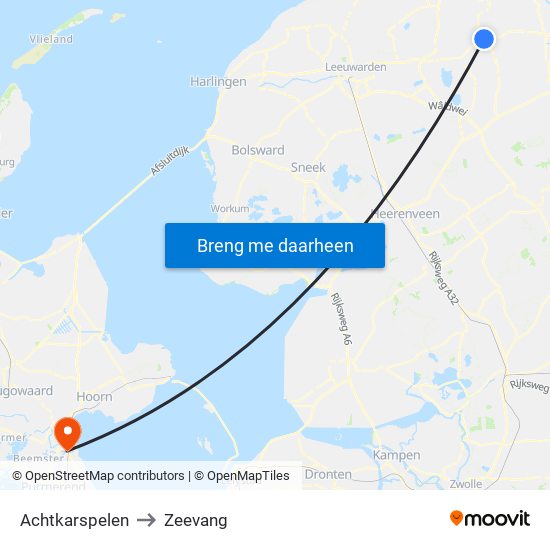 Achtkarspelen to Zeevang map