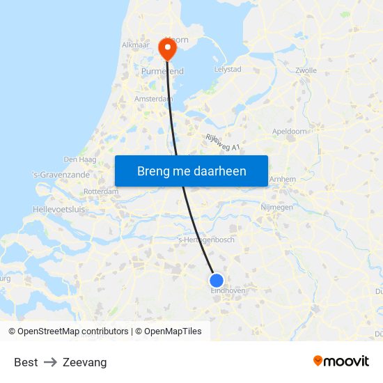 Best to Zeevang map