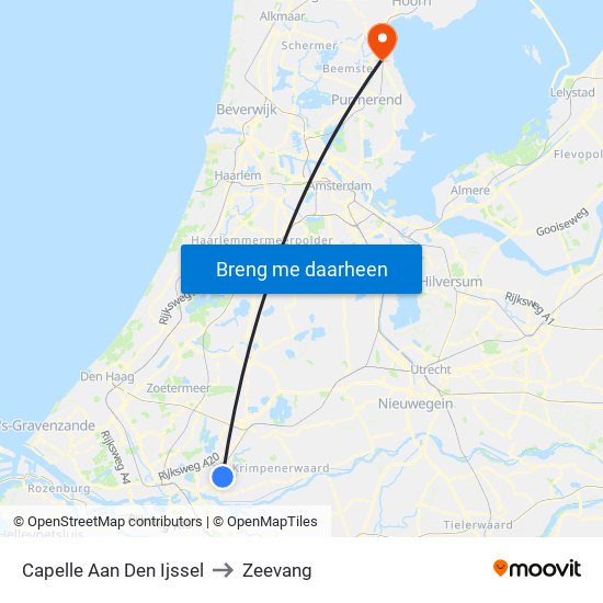 Capelle Aan Den Ijssel to Zeevang map