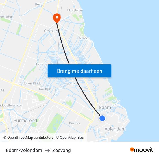 Edam-Volendam to Zeevang map