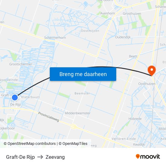 Graft-De Rijp to Zeevang map