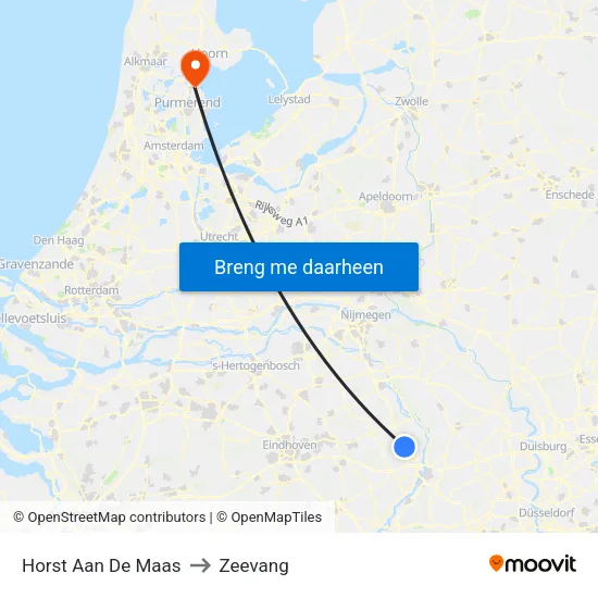 Horst Aan De Maas to Zeevang map