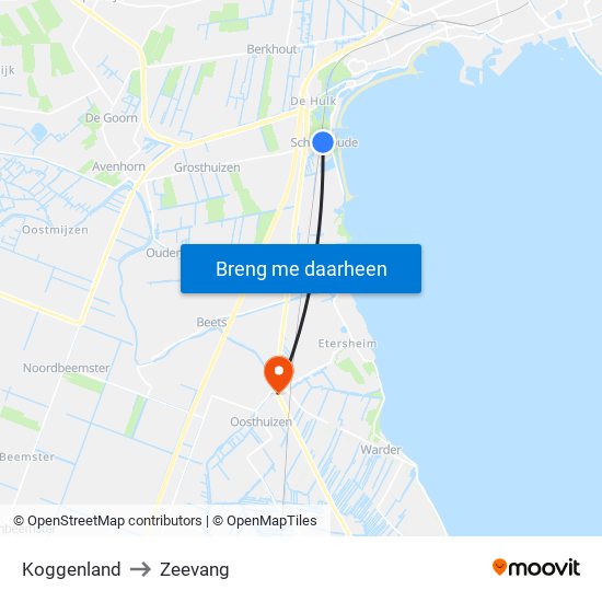 Koggenland to Zeevang map