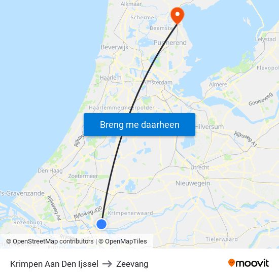 Krimpen Aan Den Ijssel to Zeevang map