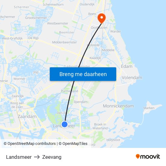 Landsmeer to Zeevang map