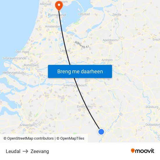 Leudal to Zeevang map