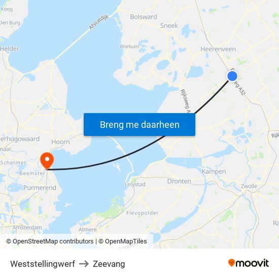 Weststellingwerf to Zeevang map