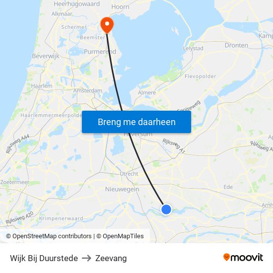 Wijk Bij Duurstede to Zeevang map