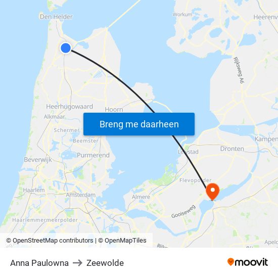 Anna Paulowna to Zeewolde map