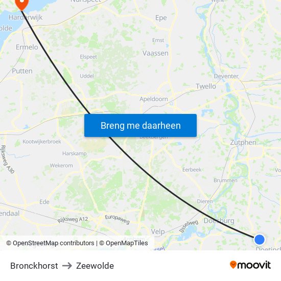Bronckhorst to Zeewolde map