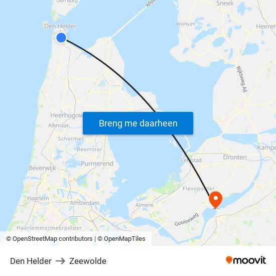 Den Helder to Zeewolde map