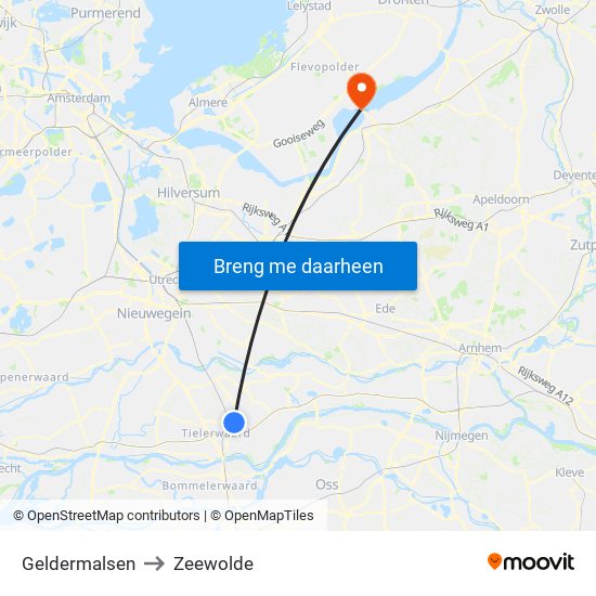 Geldermalsen to Zeewolde map