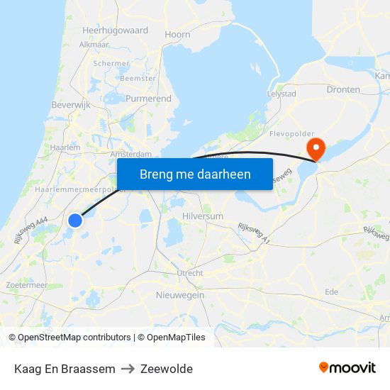 Kaag En Braassem to Zeewolde map