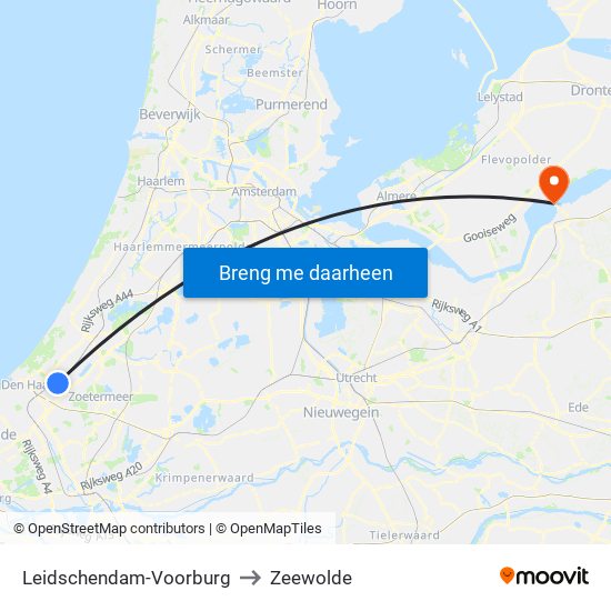 Leidschendam-Voorburg to Zeewolde map