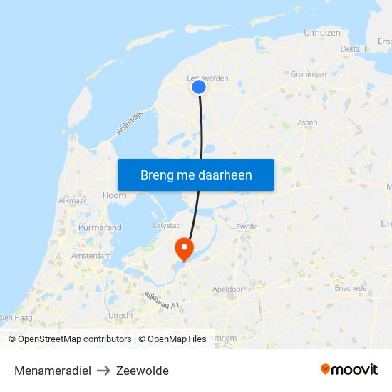 Menameradiel to Zeewolde map