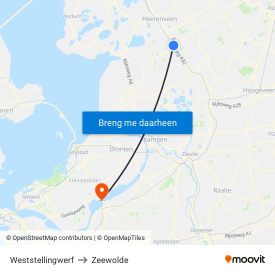 Weststellingwerf to Zeewolde map