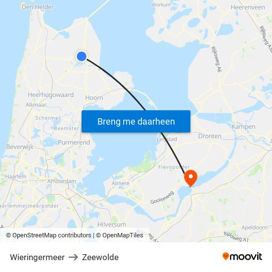 Wieringermeer to Zeewolde map