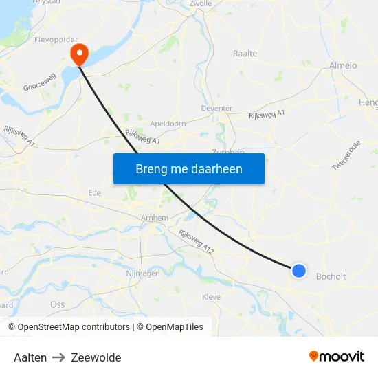 Aalten to Zeewolde map