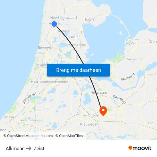 Alkmaar to Zeist map