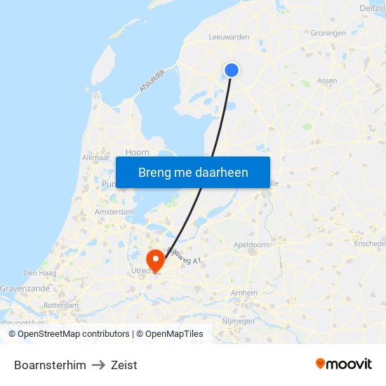 Boarnsterhim to Zeist map