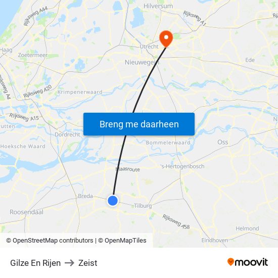 Gilze En Rijen to Zeist map