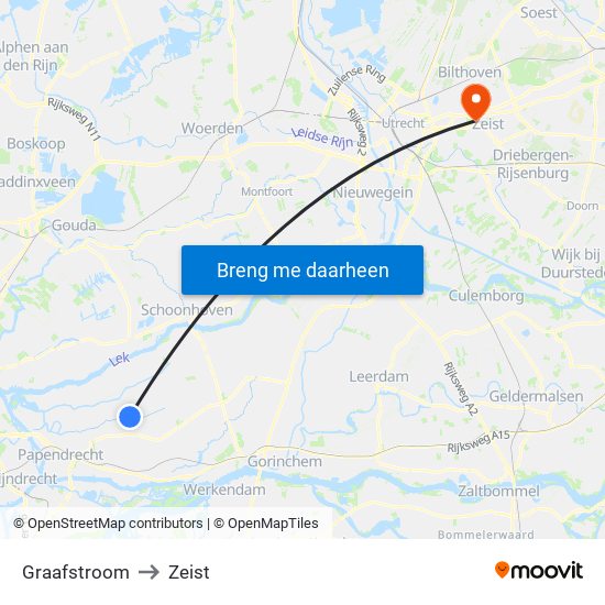 Graafstroom to Zeist map