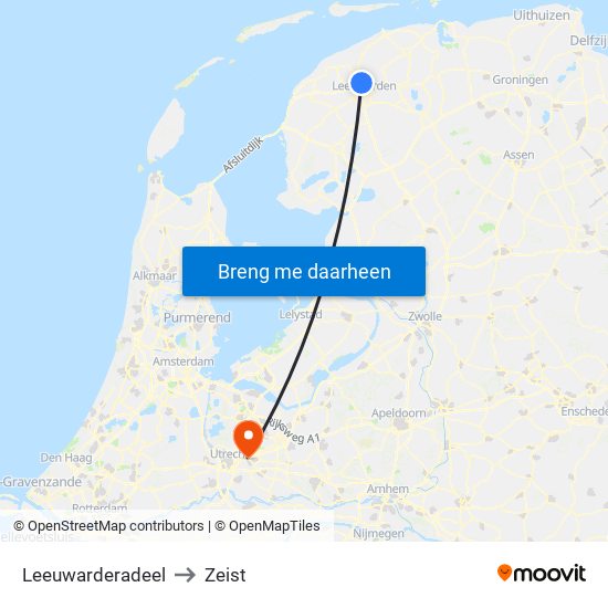 Leeuwarderadeel to Zeist map