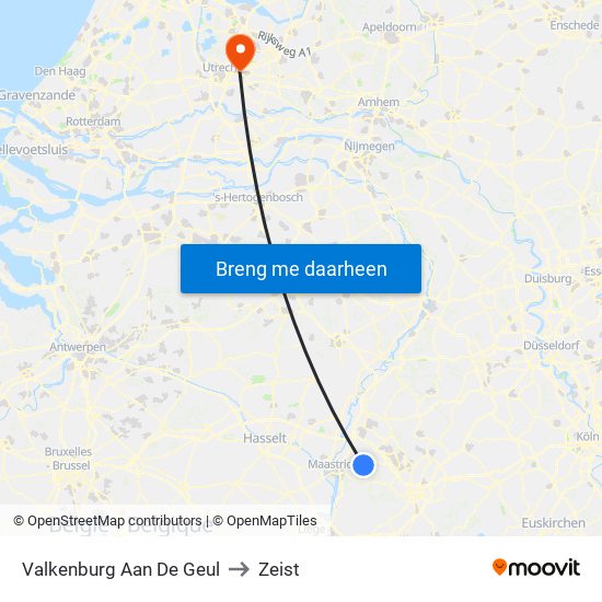 Valkenburg Aan De Geul to Zeist map