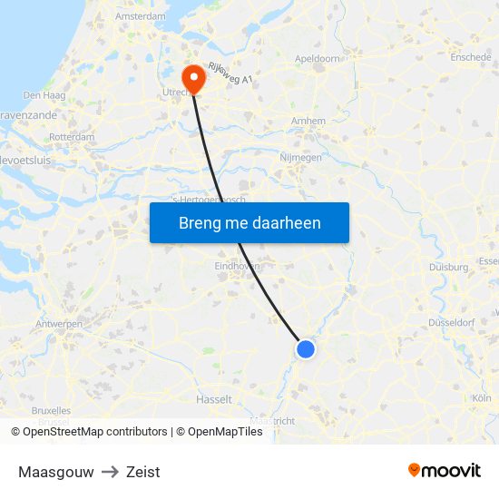 Maasgouw to Zeist map