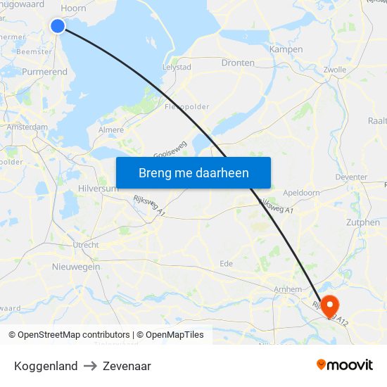 Koggenland to Zevenaar map