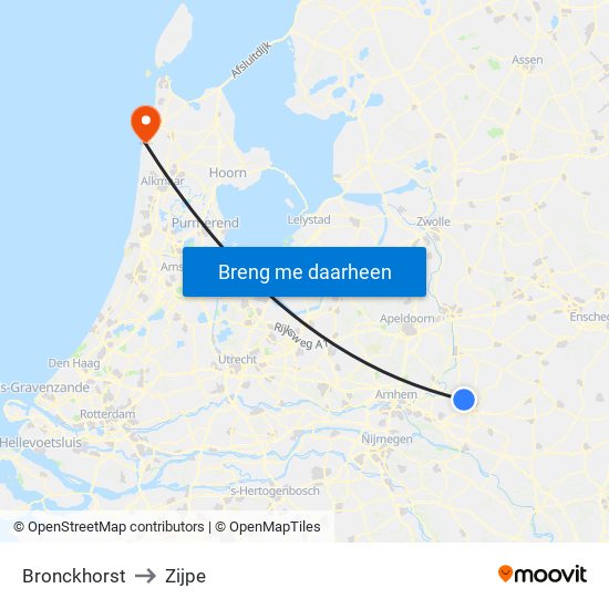 Bronckhorst to Zijpe map