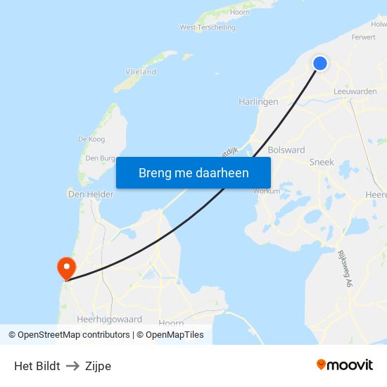 Het Bildt to Zijpe map