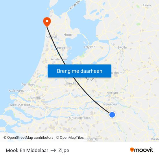 Mook En Middelaar to Zijpe map