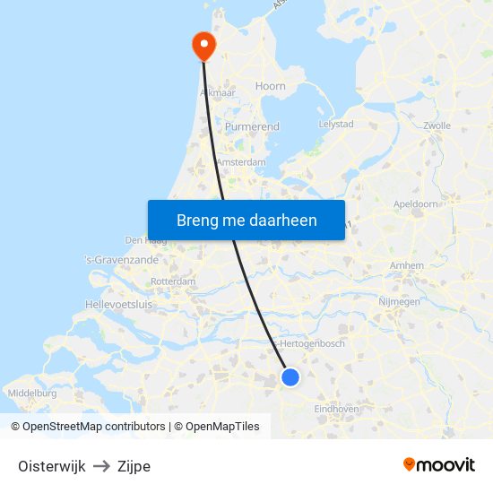 Oisterwijk to Zijpe map