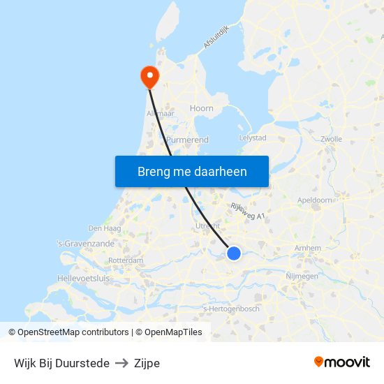 Wijk Bij Duurstede to Zijpe map