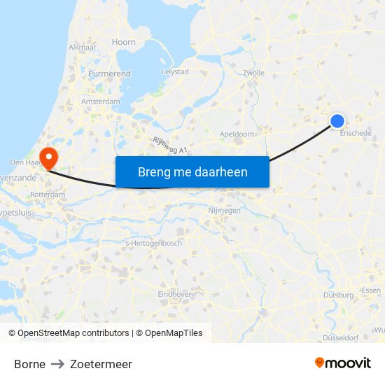 Borne to Zoetermeer map