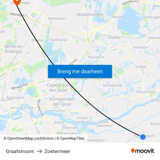 Graafstroom to Zoetermeer map
