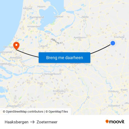 Haaksbergen to Zoetermeer map