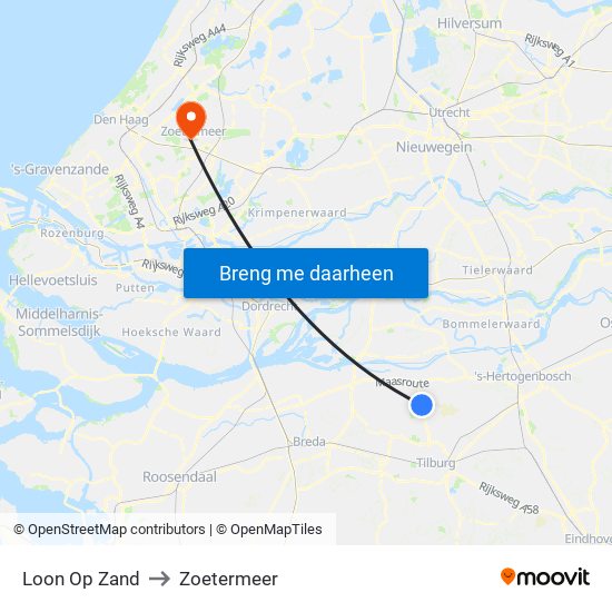 Loon Op Zand to Zoetermeer map