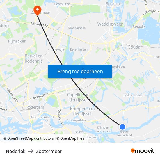 Nederlek to Zoetermeer map