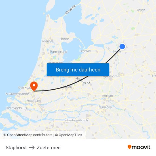 Staphorst to Zoetermeer map