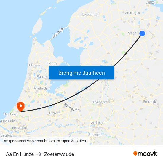 Aa En Hunze to Zoeterwoude map