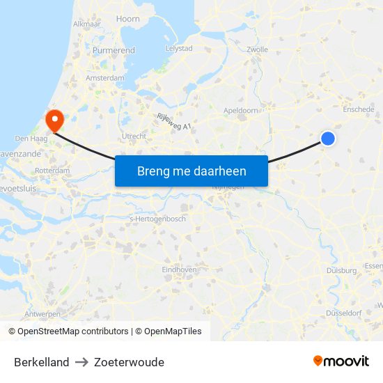 Berkelland to Zoeterwoude map