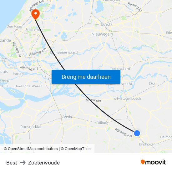 Best to Zoeterwoude map