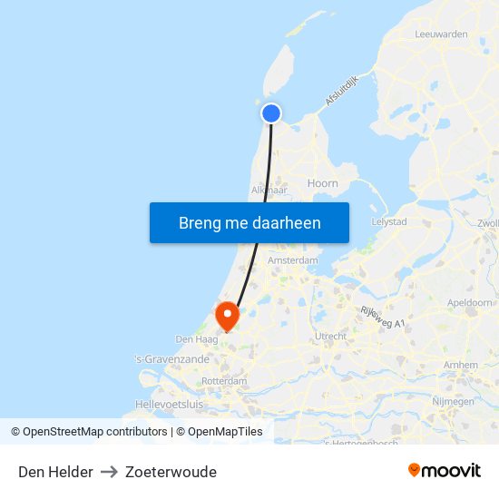 Den Helder to Zoeterwoude map