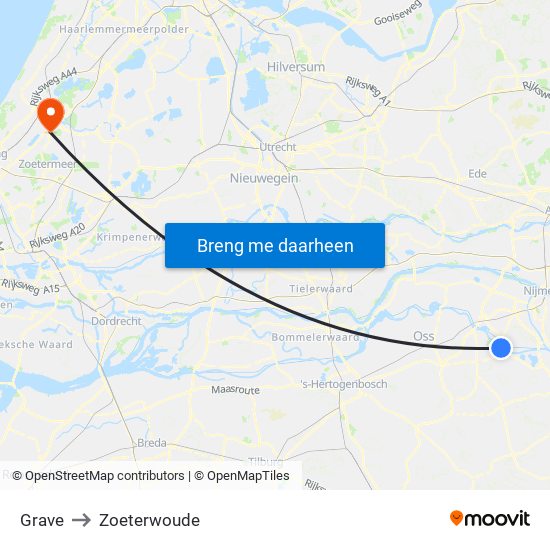 Grave to Zoeterwoude map