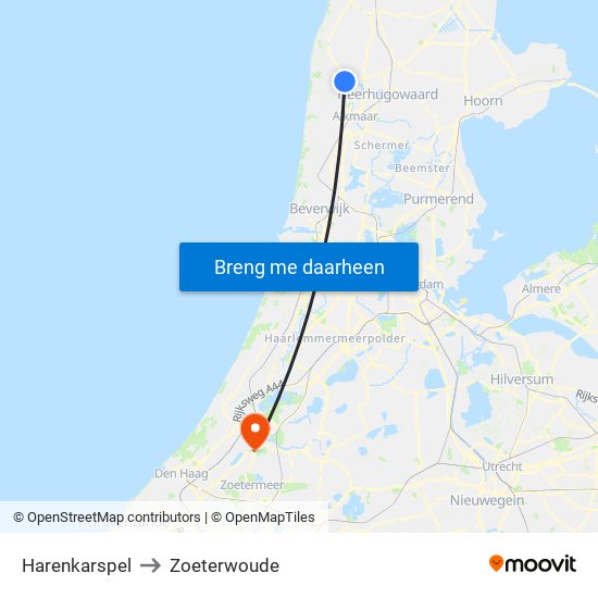 Harenkarspel to Zoeterwoude map
