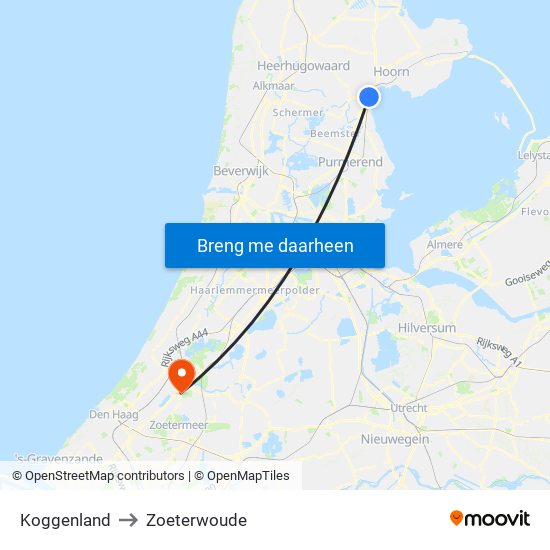 Koggenland to Zoeterwoude map