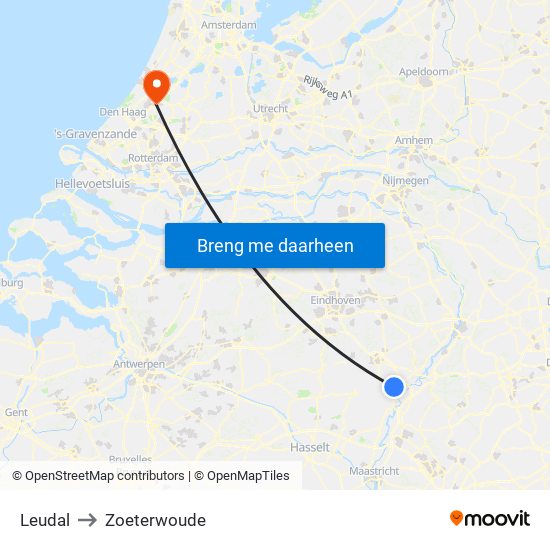 Leudal to Zoeterwoude map